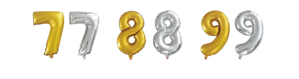 Metallic Silver or Gold Numeric